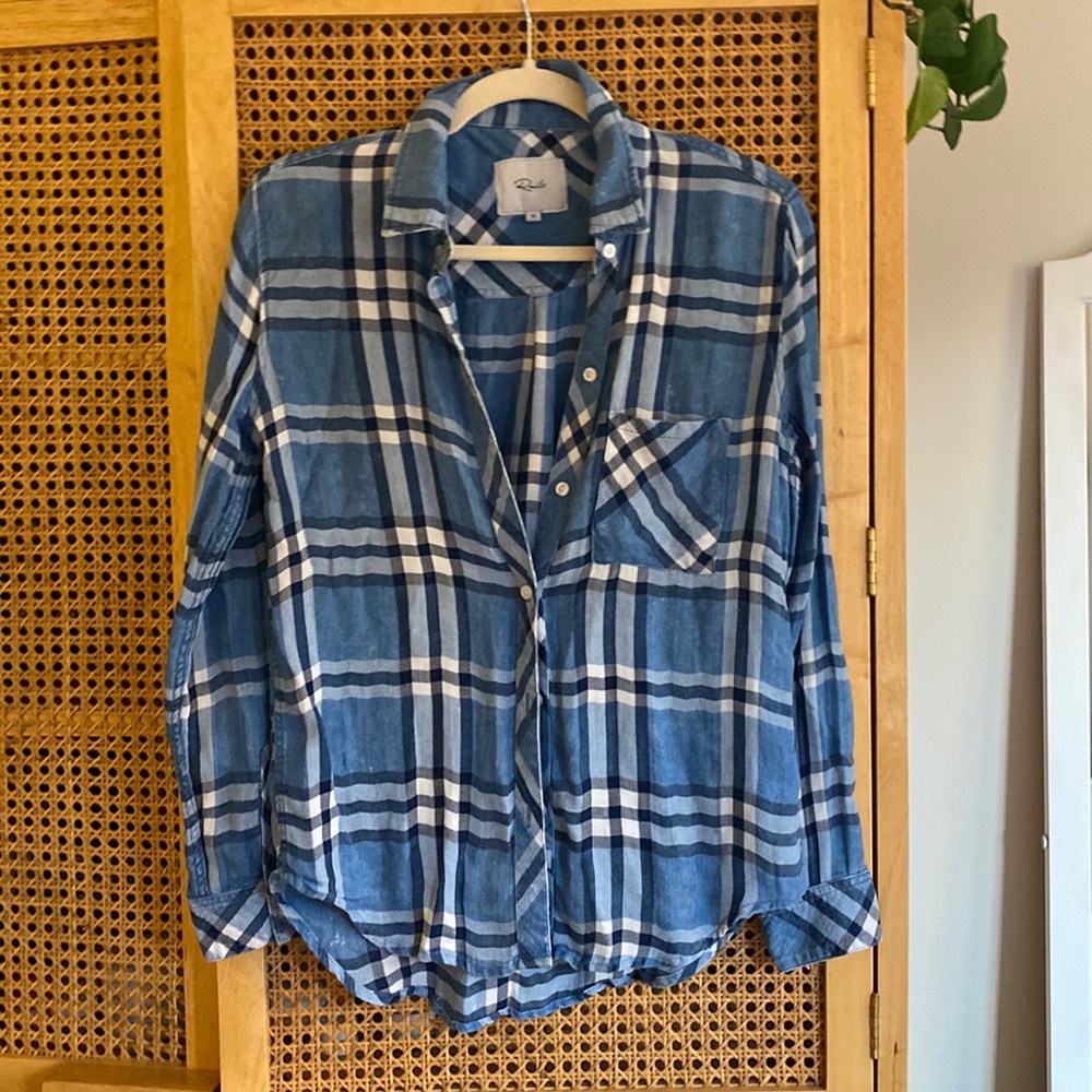 Rails blue plaid button down, size XS, worn twice!